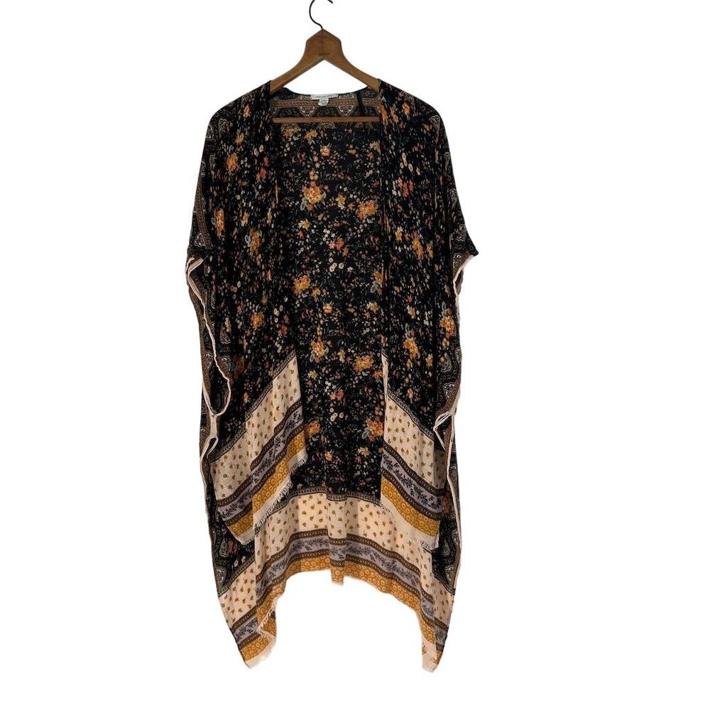 American Eagle Outfitters Black and Orange Patterned Cardigan - Picture 4 of 9
